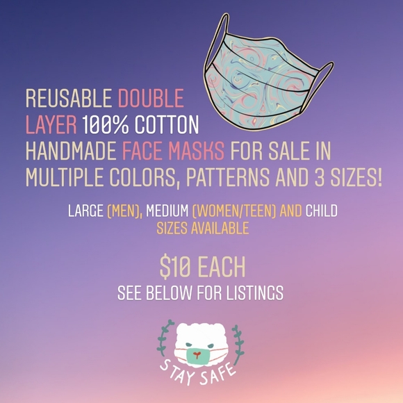 Accessories - ATTN: CDC REG FACE MASKS- NEW PATTERNS BY 7/20!
